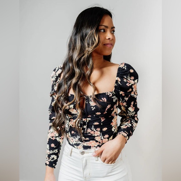 NWT free people Hillary floral blouse with smock detailing - Picture 5 of 14